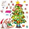 Meiruier Feltro Albero Natale, DIY Albero Natale Feltro,con Decorazioni Rrimovibili per Albero di Natale da 3.8 Ft, per Regali di Natale, Decorazione per Pareti e Porte di Casa