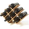 KIRIGEN Scaffale Vino Legno 3 Livelli 8 Bottiglie, con Portabicchieri, per Bar/Armadio, Colore Naturale