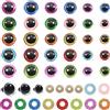 TOAOB THE ONE AND ONLY BABY TOAOB 60 Pezzi Occhi di Sicurezza per Amigurumis Colorati Glitter Occhi Safety Eyes con Rondelle 16mm a 20mm per Animali Artigianato Lavoretti