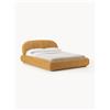 Westwing Collection Letto imbottito in teddy bouclé con contenitore Alba - Giallo