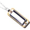 Ejoyous Neckonica a 4 Buche Armonica Strumento Musicale Giocattolo Mini Collana Design per Bambini e Adulti con Materiale in Metallo + Resina (SILVER)