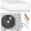 Clivet Condizionatore Clivet Cristallo 2 penta split 9000+9000+9000+9000+18000 BTU inverter A++ wifi unità esterna 12.3 kW 89132206/89682314_4/89682315_1
