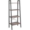 VASAGLE Libreria, Scaffale a Scala con 4 Ripiani, Mobile Autoportante, Struttura in Ferro, per Soggiorno Camera da Letto Cucina Balcone, Facile da Montare, Industriale, Greige e Grigio LLS44MG