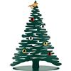 Alessi Bark for Christmas BG06 GR - Decorazione Natalizia di Design in Acciaio Colorato con Resina Epossidica, Verde con Magneti in Porcellana
