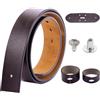 GORGECRAFT 1.25 m di Ricambio per Cintura In Pelle di Vacchetta Larga 38 mm In Vera Pelle Da Uomo Occidentale Accessori Senza Fibbia con Viti In Ferro per Jeans Casual Abito Nero