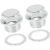 A ABSOPRO Tappo Di Scarico Dell'Olio 2Pz M22 x 1,5 In Acciaio Inossidabile | Argento Per GM Auto Motore Ricambio Diretto Con Guarnizione Di Tenuta Stagna Inclusa