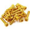 A ABSOPRO Viti Bullone Esagonale per moto Auto M6 x 30mm, Tono Oro (Set di 20)