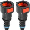 A ABSOPRO Connettore Rapido Carburante Rosso 2Pz Per Auto 3/8 SAE | Colori: Nero E Rosso, Materiale: Plastica, SAE, Collegamento Rapido Per Test Tenuta, Dimensione: 52,5x23,8x23mm