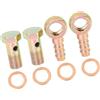 A ABSOPRO Raccordi A Banjo per Tubo Flessibile Set di 2 Kit Guarnizioni | Tono Bronzo Moto Auto 12mm Diametro 9mm Barb M12x1.25 Filettatura Lavorazione CNC Frenante Aria Carburante Motore