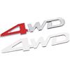 A ABSOPRO Metallo 4WD Modello Adesivo Auto Carrozzeria Emblema Distintivo Decal Argento Tono Rosso