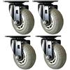 Headbourne Shepherd Hardware 8268E designer rotelle 7,6 cm gomma morbida Chrome & Black designer Caster, 4 pezzi