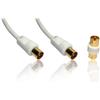 CDL Micro-Set di 10 M-Cavo antenna TV coassiale (M-M) con adattatore femmina-femmina (F-F)