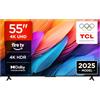 TCL 55PF650A 4K TV Ultra HD da 55 pollici, HDR, Smart LED Fire TV (Dolby Vision, Dolby Atmos, DTS, HDR 10, Alexa integrato, Airplay 2, Miracast)