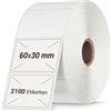 VIOKS Etichette autoadesive, 2100 etichette adesive per scrivere, 57 x 32 mm, per stampante di etichette DHL, per stampanti, etichette autoadesive per scrivere