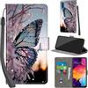 PHINIENLAND Cover per Samsung Galaxy A50 / A50s custodia portafoglio Farfalla | 3 scomparti carte, 1 tasca banconote, Chiusura magnetica, Supporto, Pelle PU flip cover per Samsung A50