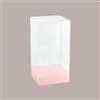 LUCGEL 5 pz Scatola Trasparente Porta Uovo Cioccolato Pasqua Fondo Carta Rosa 150x150H200mm