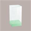 LUCGEL 5 pz Scatola Trasparente Porta Uovo Cioccolato Pasqua Fondo Carta Verde 150x150H200mm