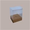 LUCGEL 5 pz Scatola Trasparente Porta Uovo Cioccolato Pasqua Fondo Carta Avana Nature 150x150H250mm
