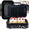Adler Europe Mini Waffle Maker 2000W - Piastra Waffle Compatta per Waffle Croccanti - Waffle Maker con Rivestimento Antiaderente e Controllo della Temperatura - Design Salvaspazio