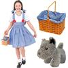 I LOVE FANCY DRESS LTD COSTUME DOROTHY PER BAMBINA. IL COSTUME DOROTHY DEL MAGO DI OZ PER LA GIORNATA MONDIALE DEL LIBRO / SETTIMANA DEL LIBRO. VESTITO DOROTHY + NASTRI PER CAPELLI + CESTINO + GIOCATTOLO PER CANE (X-LARGE)