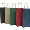 Cartabianca 20 shoppers carta biokraft 14x9x38cm portabottiglie rosso - Z05473