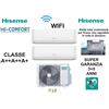 Hisense Climatizzatore Dual 9000BTU+9000BTU Pompa Calore A++/A+ WiFi Hi-Comfort Split Inverter 2AMW42U4RGC