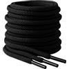 EcoPrice® Lacci rotondi da 4 mm per scarpe sportive e stivali - 2 Paia NERO