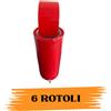 EcoPrice Nastro Adesivo Imballaggio Colorato Red 48mmx66m 6 Rotoli Scotch EcoPrice®