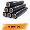 EcoPrice Pellicola Film Estensibile Nero Da 2,5 Kg 23 Micron Bobina Super Resistente 6 Rotoli EcoPrice®