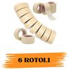 EcoPrice Nastro Adesivo Carta Gommata 48mmx50m 6 Rotoli EcoPrice®