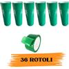 EcoPrice 36 ROTOLI NASTRO ADESIVO DA IMBALLAGGIO 48mmX66M COLORE ROSSO- VERDE- BLU- BIANC - Colore: Verde