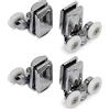 YUANQIAN Lega Doppia Porta Doccia rulli Runners - Set di 4 - Superiore e Inferiore (2TOP + 2BOTTOM) (25mm)