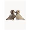 KAY BOJESEN Set di 2 oggetti decorativi in legno di quercia Lovebirds