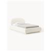 Westwing Collection Letto singolo imbottito in bouclé Alba - Bianco