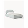 Westwing Collection Letto singolo imbottito in bouclé con contenitore Alba - Blu