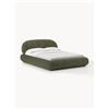 Westwing Collection Letto imbottito in teddy bouclé con contenitore Alba - Verde