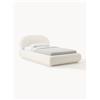 Westwing Collection Letto singolo imbottito in teddy con contenitore Alba - Bianco