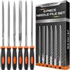 Kapstrom Set di lime ad ago KapStrom, 6 lime ad ago per legno, metallo, plastica e gioielli, include lime piccole tonde, semitonde, quadrate, triangolari, piatte e a punta piatta