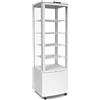 Ristoattrezzature Modello: 122950065043362,Frigo vetrina bibite pasticceria refrigerata 4 lati in vetro bianca 231 lt +1 +12 °C 56,2x53,2x170,5h cm