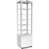Ristoattrezzature Modello: 122950065053363,Frigo vetrina bibite pasticceria refrigerata 4 lati in vetro bianca 271 lt +1 +12 °C 56,2x53,2x190,5h cm