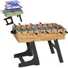 SPORTNOW Tavolo da Gioco 13 in 1 Pieghevole con Calciobalilla, Ping Pong, Hockey, Biliardo, Scacchi e Altri, Noce | Aosom Italy