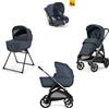 Inglesina - Trio Aptica 2025 Con Seggiolino Auto Darwin Isize, Resort Blue - telaio Litio Black 2025