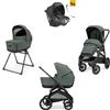 Inglesina - Trio Aptica XT Con Seggiolino Auto Darwin Recline, Taiga Green con telaio Total Black 2025