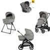 Inglesina - Trio Aptica 2025 Con Seggiolino Auto Darwin Recline, Platinum Grey Con Telaio Litio Black