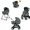 Inglesina - Trio Aptica 2025 Con Seggiolino Auto Darwin Recline, Emerald Green con Telaio Litio Black