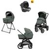 Inglesina - Trio Aptica XT Con Seggiolino Auto Darwin Isize, Taiga Green con telaio Total Black 2025