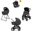 Inglesina - Trio Aptica XT Con Seggiolino Auto Darwin Isize, Magnet Grey con telaio Total Black 2025