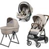 Peg Perego - Trio Veloce New Con Culla Belvedere + Primo Viaggio Lounge Modular R129, Astral