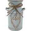 LINXIU Lattina per il latte zincata vintage, vaso decorativo per fiori, vaso rustico shabby chic con manico per decorazione casa ufficio 19,1 cm