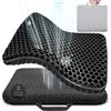 Vmingo Cuscino Gel Per Sedia,Cuscino antidecubito-Cuscino gel Elastico per Il Sostegno del Sedile,Fresco e Traspirante, Cuscino per Sedia Ufficio per Ridurre la Pressione Su Fianchi (Nero)